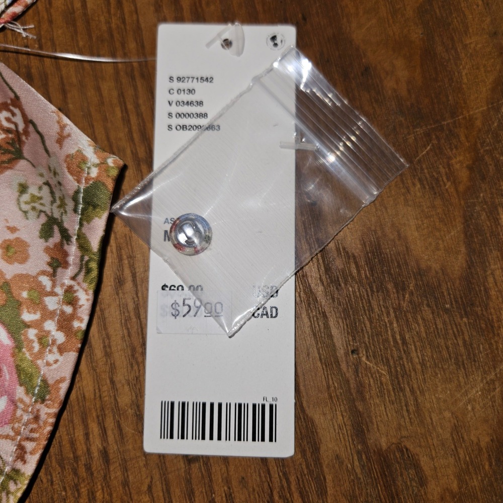 Kimchi Blue Patchwork Floral Mini Dress Multicolor Smocked Back Halter SZ M NEW - Picture 5 of 7
